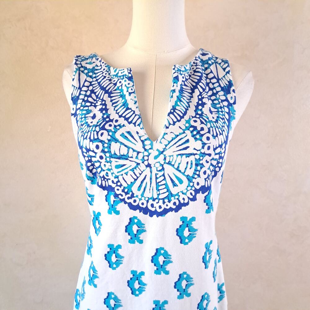 LILLY PULITZER Harper Shift Dress Size Small To The Sea Sleeveless French Terry - Picture 4 of 10